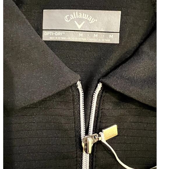 Brand New Men's Callaway Black Zippered Golf Shirt Size Medium - Picture 3 of 6